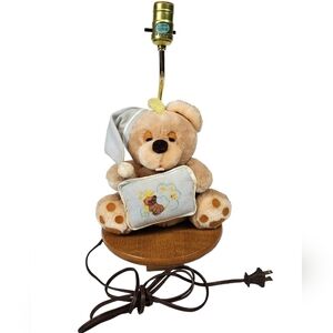 Vintage‎ Andi Lamps Wind-Up Nursery Lullaby Lamp Plush Sleepy Bedtime Bear Works